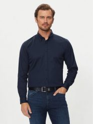 Boss Koszula Roan 50520291 Granatowy Slim Fit. Niebieskie koszule Boss, m, bez wzorów, z bawełny, bez kołnierzyka, bez ramiączek. Za 369.99 zł.