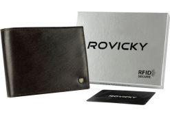 Portfel c. brązowy Rovicky N61-RVT-3197 D.Br. Brązowe portfele ROVICKY, bez wzorów, ze skóry. Za 65.99 zł.