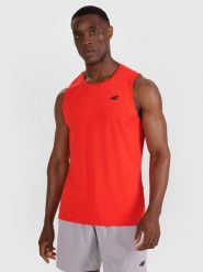 4F Tank top treningowy szybkoschnący męski - czerwony XXL. Czerwone t-shirty 4F, m, bez wzorów, z elastanu, bez kołnierzyka, bez ramiączek. Za 69.99 zł.