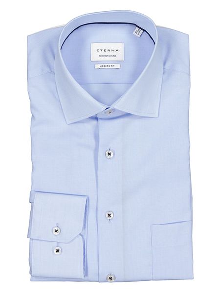 Eterna Koszula - Modern fit - w kolorze błękitnym rozmiar: 45. Niebieskie koszule Eterna, bez wzorów, z materiału, bez kołnierzyka, bez ramiączek. Za 91.77 zł.