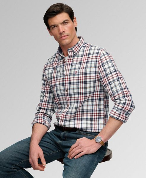 Superdry Koszula Lumberjack z długim rękawem 100% bawełna organiczna. Białe koszule Superdry, xl, bez wzorów, z bawełny, bez kołnierzyka, bez ramiączek. Za 365.75 zł.