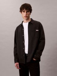 Calvin Klein Jeans koszula dżinsowa Mężczyźni Regular Fit Bawełna czarny, S. Czarne koszule Calvin Klein Jeans, m, bez wzorów, z bawełny, bez kołnierzyka, bez ramiączek. Za 329.95 zł.