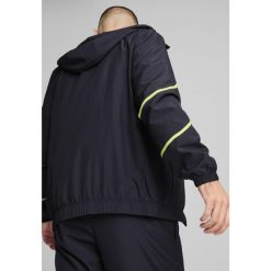 Męska kurtka przedmeczowa z tkaniny Manchester City PUMA. Niebieskie kurtki Puma, m, bez wzorów, z tkaniny, bez kaptura. W wyprzedaży za 275.30 zł.