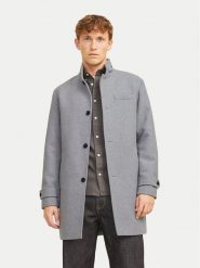 Jack&Jones Płaszcz wełniany Melton 12258672 Szary Regular Fit. Szare płaszcze Jack&Jones, na zimę, m, bez wzorów, z wełny, bez kaptura. Za 749.99 zł.