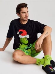 Świąteczne skarpetki Grinch - zielony. Zielone skarpety Sinsay, bez wzorów. Za 12.99 zł.