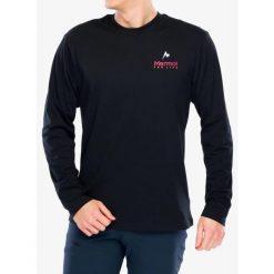 Bluza turystyczna męska Marmot For Life Tee LS. Czarne bluzy Marmot, m, bez wzorów, bez kaptura. W wyprzedaży za 188.25 zł.