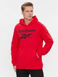 Reebok Bluza Identity Fleece Stacked Logo Pullover Hoodie IM3281 Czerwony. Czerwone bluzy Reebok, m, bez wzorów, z bawełny, bez kaptura. Za 169.99 zł.