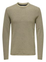 ONLY & SONS Sweter w kolorze beżowym rozmiar: XXL. Brązowe swetry nierozpinane Only & Sons, xxl, bez wzorów, z bawełny, bez kołnierzyka, bez ramiączek. Za 66.00 zł.