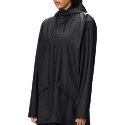 Kurtka RAINS 12010R LONG JACKET W3 Czarny. Czarne kurtki Rains, s, bez wzorów, z materiału, z kapturem. Za 215.99 zł.