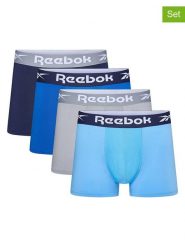 Reebok Bokserki (4 pary) "Falken" w kolorze granatowo-szaro-błękitnym rozmiar: L. Niebieskie bokserki Reebok, l, bez wzorów. Za 81.95 zł.
