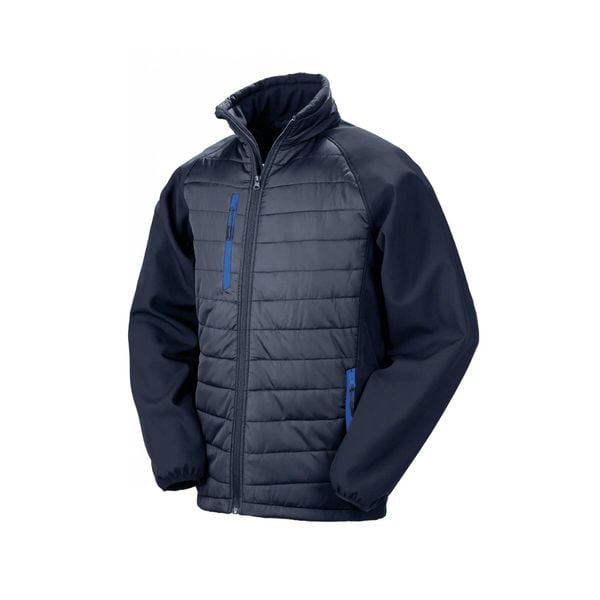 Kurtka puchowa z recyklingu Result Softshell Black Compass Softshell. Niebieskie kurtki RESULT, m, bez wzorów, z materiału, bez kaptura. Za 218.35 zł.