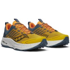 Buty do biegania męskie Saucony Ride TR 2. Żółte buty do biegania Saucony, bez wzorów, bez zapięcia, do biegania. Za 503.99 zł.