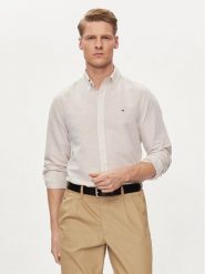Tommy Hilfiger Koszula MW0MW34632 Beżowy Slim Fit. Brązowe koszule Tommy Hilfiger, m, bez wzorów, z bawełny, bez kołnierzyka, bez ramiączek. Za 429.99 zł.