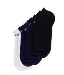 Skarpety stopki Emporio Armani Calza 3-Pack. Białe skarpety Emporio Armani Connected, bez wzorów, z bawełny. Za 79.00 zł.