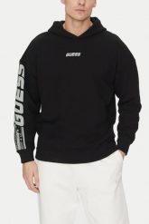GUESS Czarna bluza męska Dalim Over, Rozmiar XXL. Czarne bluzy Guess, m, z aplikacjami, z bawełny, bez kaptura. W wyprzedaży za 236.99 zł.