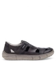 Rieker Półbuty 04050-40 Szary. Szare eleganckie półbuty Rieker, bez wzorów, ze skóry, bez obcasa, bez zapięcia. Za 389.99 zł.