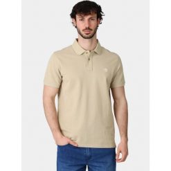 Koszulka Polo Męska Timberland Pique. Brązowe koszulki polo Timberland, m, bez wzorów, z bawełny, bez kołnierzyka, bez ramiączek, żeglarskie. Za 339.00 zł.