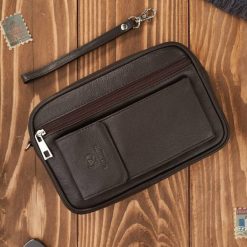 Saszetka męska skórzana do ręki z miejscem na telefon brązowa Paolo Peruzzi T-132-BR. Brązowe torby na ramię bez wzorów, z materiału, do ręki, bez dodatków. Za 119.00 zł.