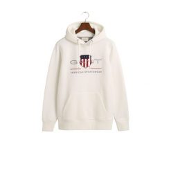 Bluza z kapturem Gant Archive Shield. Białe bluzy GANT, bez wzorów, z kapturem. Za 434.10 zł.