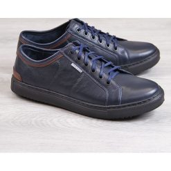 Półbuty męskie skórzane casual granatowe Gregor. Szare eleganckie półbuty Gregor, bez wzorów. Za 130.00 zł.