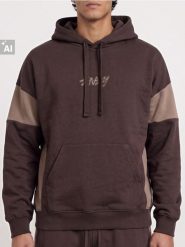 Bluza hoodie comfort fit z kontrastowymi panelami - brązowy. Brązowe bluzy bez kaptura Sinsay, l, bez wzorów, bez kaptura. Za 69.99 zł.