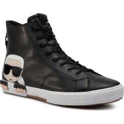 Sneakersy KARL LAGERFELD - KL50050 Black Lthr. Czarne buty sportowe casual KARL LAGERFELD, bez wzorów, z materiału, bez zapięcia. Za 829.00 zł.