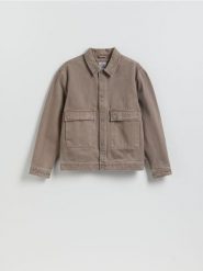 Jeansowa kurtka z efektem sprania - szary. Szare kurtki Reserved, l, bez wzorów, z denimu, bez kaptura. Za 169.99 zł.