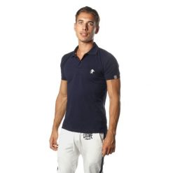 Leone 1947 Apparel Męska koszulka polo z krótkim rękawem. Niebieskie koszulki polo LEONE 1947 APPAREL, bez wzorów, z bawełny, bez ramiączek, na fitness i siłownię. Za 63.11 zł.