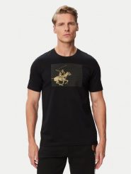 Beverly Hills Polo Club T-Shirt M1617-HR Czarny Regular Fit. Czarne koszulki polo Beverly Hills Polo Club, l, bez wzorów, z bawełny, bez kołnierzyka, bez ramiączek. Za 189.99 zł.