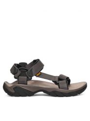 Teva Sandały Terra Fi 5 Universal Leather 1099442 Szary. Szare sandały Teva, z nubiku, bez zapięcia. Za 549.99 zł.