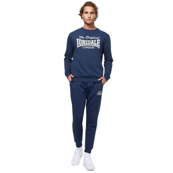 Klasyczna bluza z okrągłym dekoltem Lonsdale Burghead. Niebieskie bluzy Lonsdale, m, bez wzorów, bez kaptura. Za 202.50 zł.