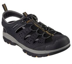 Sandały męskie Skechers Tresmen Menard. Czarne sandały Skechers, z materiału, bez zapięcia. Za 490.00 zł.
