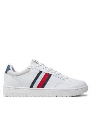 Tommy Hilfiger Sneakersy Th Basket Core Lite FM0FM05116 Biały. Białe buty sportowe casual Tommy Hilfiger, bez wzorów, z materiału, bez zapięcia. Za 299.99 zł.