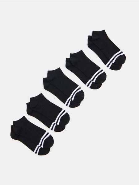 Skarpetki z bawełną 5 pack - czarny. Czarne skarpety Sinsay, bez wzorów, z bawełny. Za 15.99 zł.