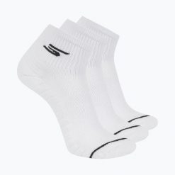 Skarpety męskie SKECHERS 1/2 Terry Qtr Crew 3. Białe skarpety Skechers, z aplikacjami, z bawełny. Za 52.99 zł.