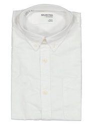 SELECTED HOMME Koszula - Regular fit - w kolorze białym rozmiar: L. Białe koszule Selected Homme, l, bez wzorów, z bawełny, bez kołnierzyka, bez ramiączek. Za 52.55 zł.