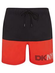 DKNY Szorty kąpielowe w kolorze czarno-czerwonym rozmiar: XL. Czarne kąpielówki DKNY, xl, bez wzorów, z materiału. Za 114.17 zł.