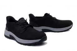 RIEKER 11050-00 black, półbuty męskie. Czarne eleganckie półbuty Rieker, bez wzorów, bez obcasa, bez zapięcia. Za 337.43 zł.