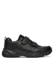 Skechers Sneakersy HANIGER 58356 BBK Czarny. Czarne buty sportowe casual Skechers, bez wzorów, ze skóry, bez zapięcia. Za 249.99 zł.