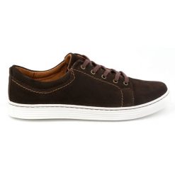 Olivier Buty Męskie skórzane casual 946MA brązowe welur. Brązowe buty sportowe casual na jesień, bez wzorów, ze skóry, bez zapięcia. Za 351.82 zł.