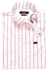 KOSZULA MĘSKA LEE WORKER SHIRT BRIGHT WHITE L67ZWKLJ 112116987. Białe koszule Lee, l, bez wzorów, bez kołnierzyka, bez ramiączek. Za 129.99 zł.