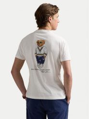 Polo Ralph Lauren T-Shirt 710969631001 Biały Custom Slim Fit. Białe koszulki polo Polo Ralph Lauren, m, bez wzorów, z bawełny, bez kołnierzyka, bez ramiączek. Za 399.99 zł.