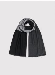 PAKO LOTRENTE – Szaro-czarny szal meski. Czarne szaliki Pako Lorente, bez wzorów, z wiskozy. Za 99.99 zł.