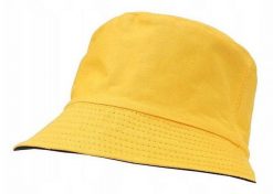 Żółto-Czarny Dwustronny Kapelusz Rybacki, 100% Bawełna, Czapka Rybaczka, Wędkarski -Pako Jeans. Żółte czapki zimowe Pako Jeans, bez wzorów, z bawełny. Za 35.00 zł.