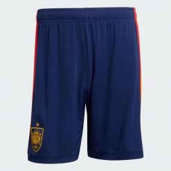 Spodenki domowe Hiszpania 26. Niebieskie szorty Adidas, bez wzorów, sportowe. Za 199.00 zł.