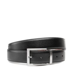 Pasek Męski Semi Line. Czarne paski Semi-line, bez wzorów. Za 59.99 zł.