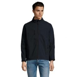 Kurtka Męska Relax Soft Shell. Niebieskie kurtki SOL'S, m, bez wzorów, bez kaptura. Za 257.99 zł.