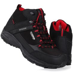 Buty męskie trekkingowo górskie DK PREDATOR HIGH SOFTSHELL. Czarne buty sportowe casual DK, bez wzorów, z softshellu, bez zapięcia. Za 199.00 zł.