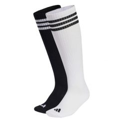 Podkolanówki z 3 paskami, 2 pary. Białe skarpety Adidas, bez wzorów, z bawełny. Za 79.95 zł.