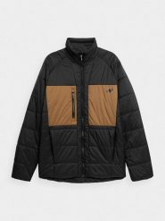 4F Pikowana kurtka trekkingowa w kolorze czarno-brązowym rozmiar: M. Brązowe kurtki outdoor i hardshell 4F, m, bez wzorów, z materiału, bez kaptura. Za 135.81 zł.